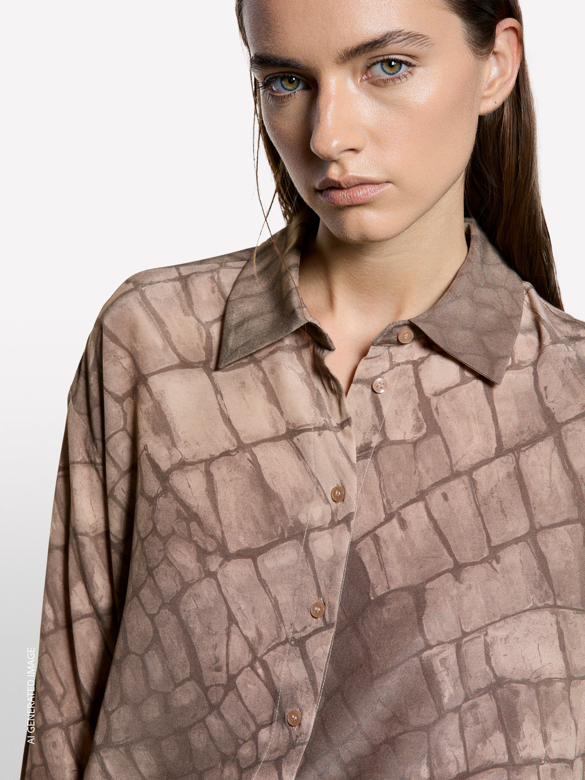 Camisa padrão estampada bege - ucb_image_FY