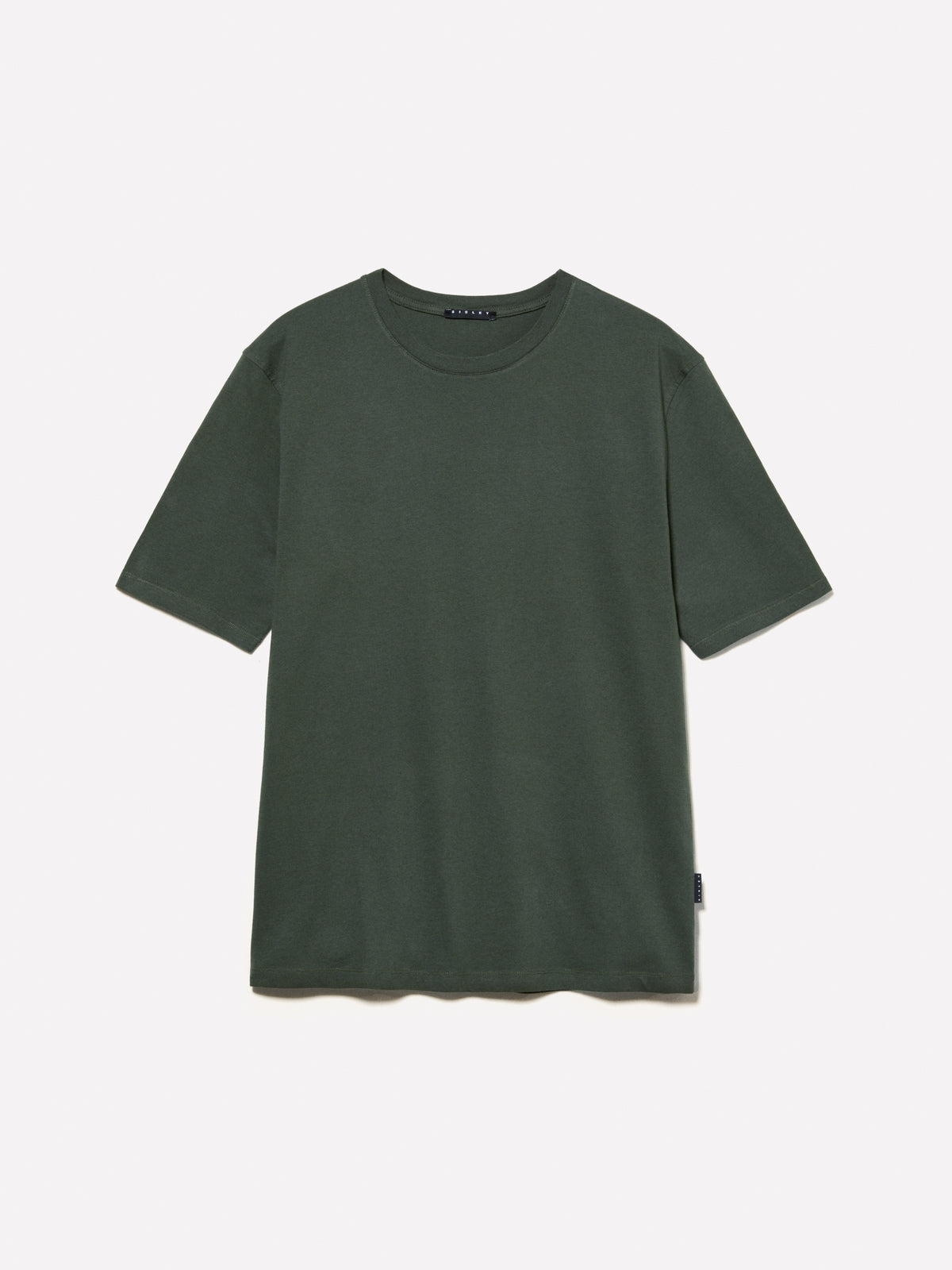 T-shirt verde militar de gola redonda 100% algodão orgânico - ucb_image_FS