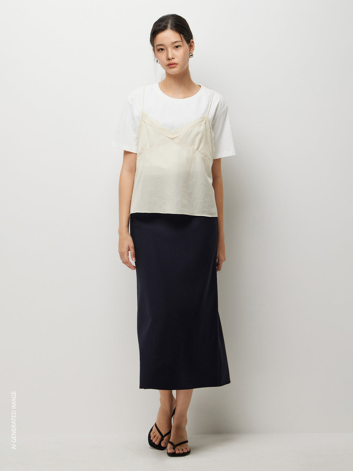 T-shirt com top em contraste - ucb_image_FY