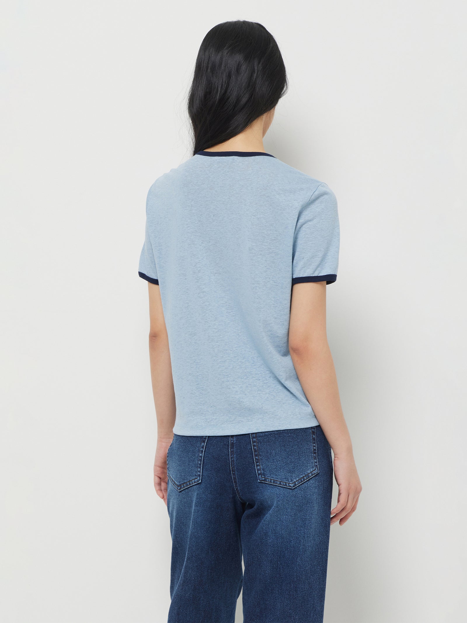 Contrasting linen blend T-shirt - ucb_image_B