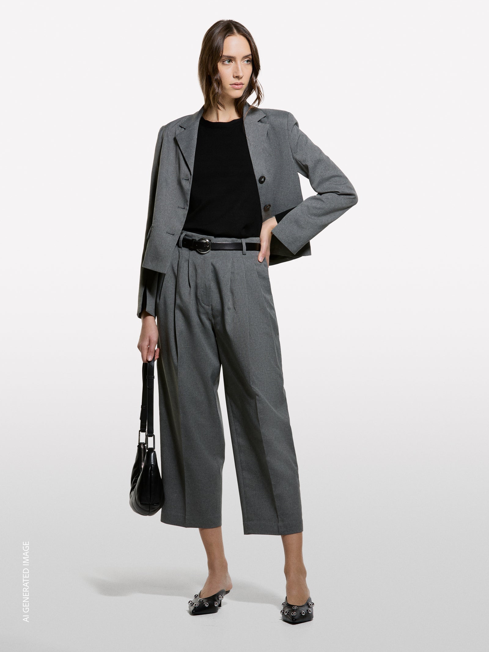 Blazer curto efeito mélange - ucb_image_F