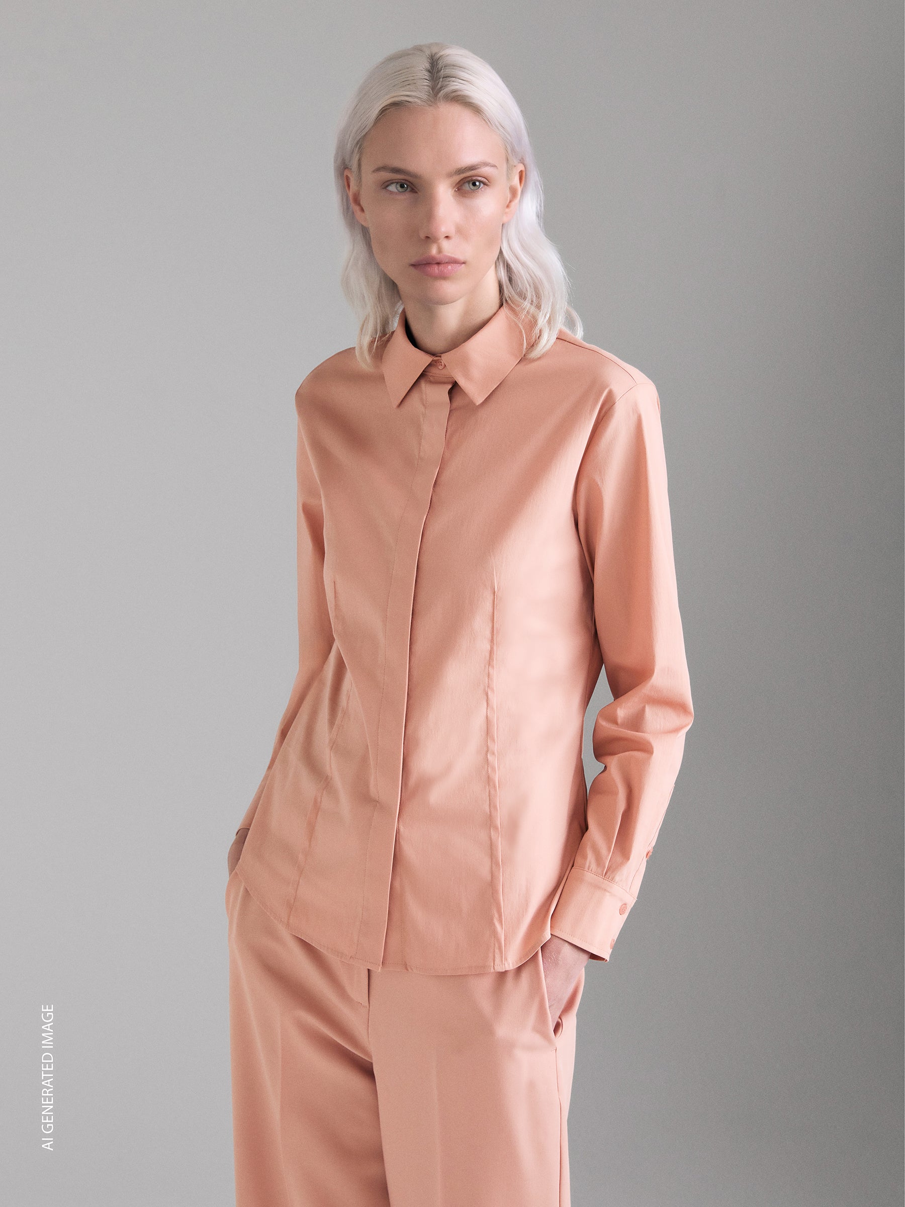 Camisa de corte justo com pregas - ucb_image_FY
