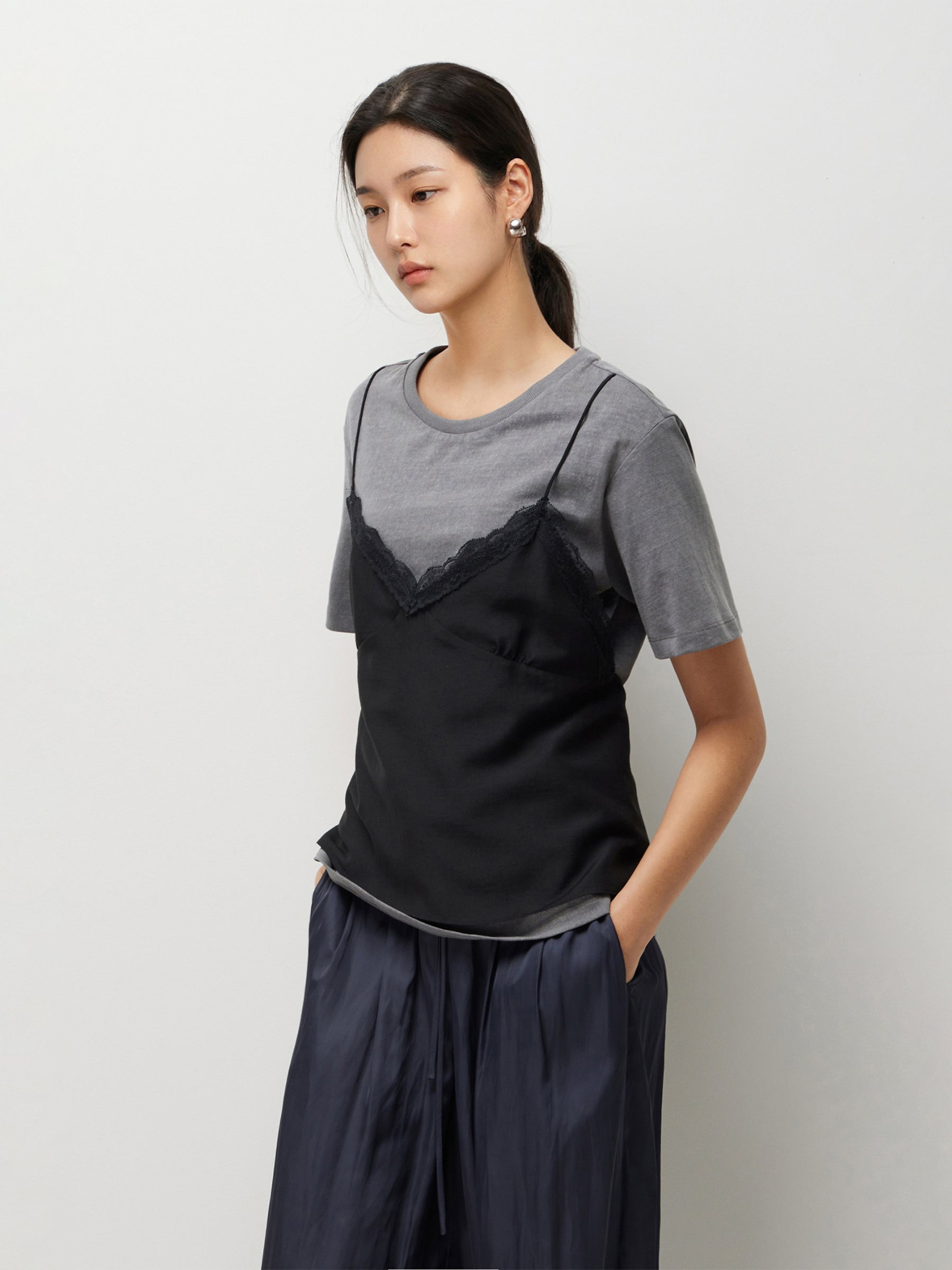 T-shirt com top em contraste - ucb_image_F