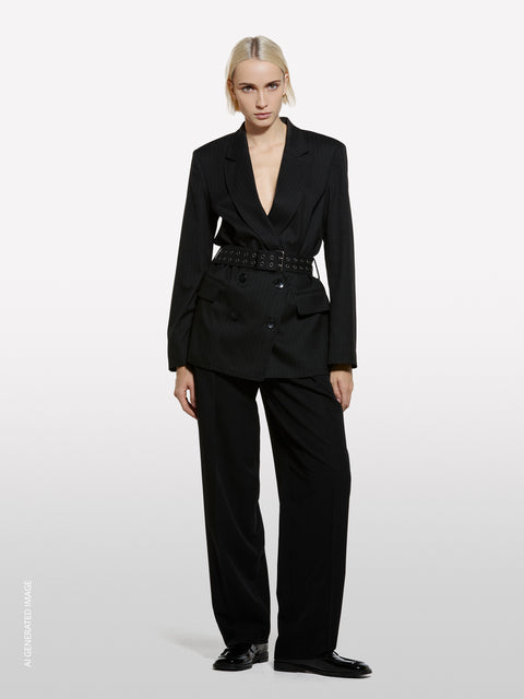 Blazer risca de giz com cinto - ucb_image_F