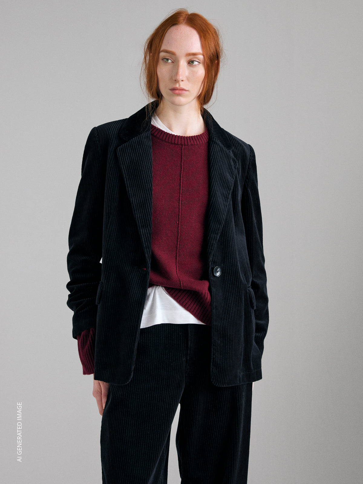 Relaxed fit corduroy blazer