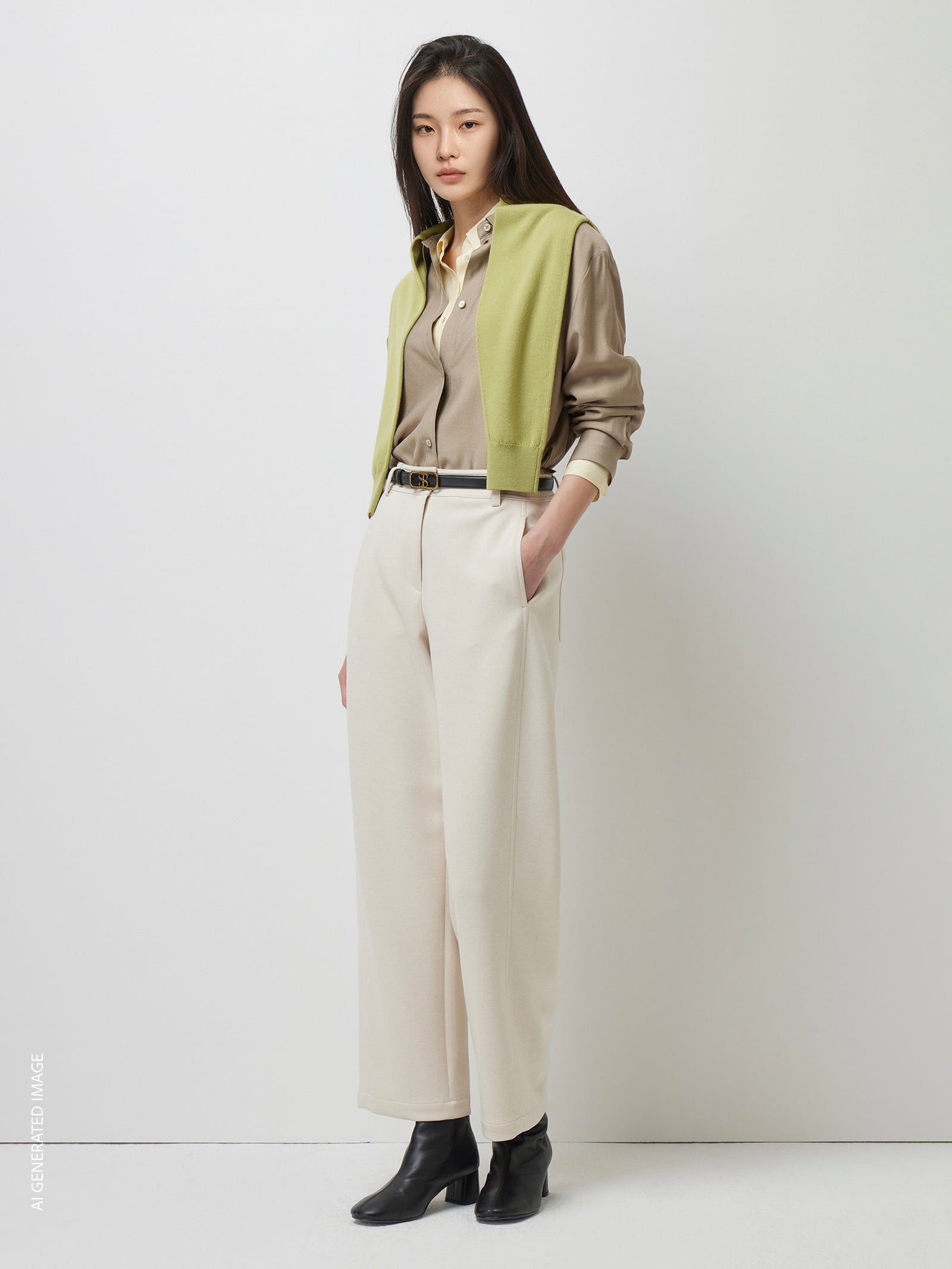 Barrel leg trousers