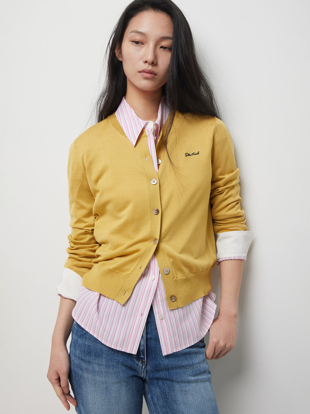 Pink striped shirt