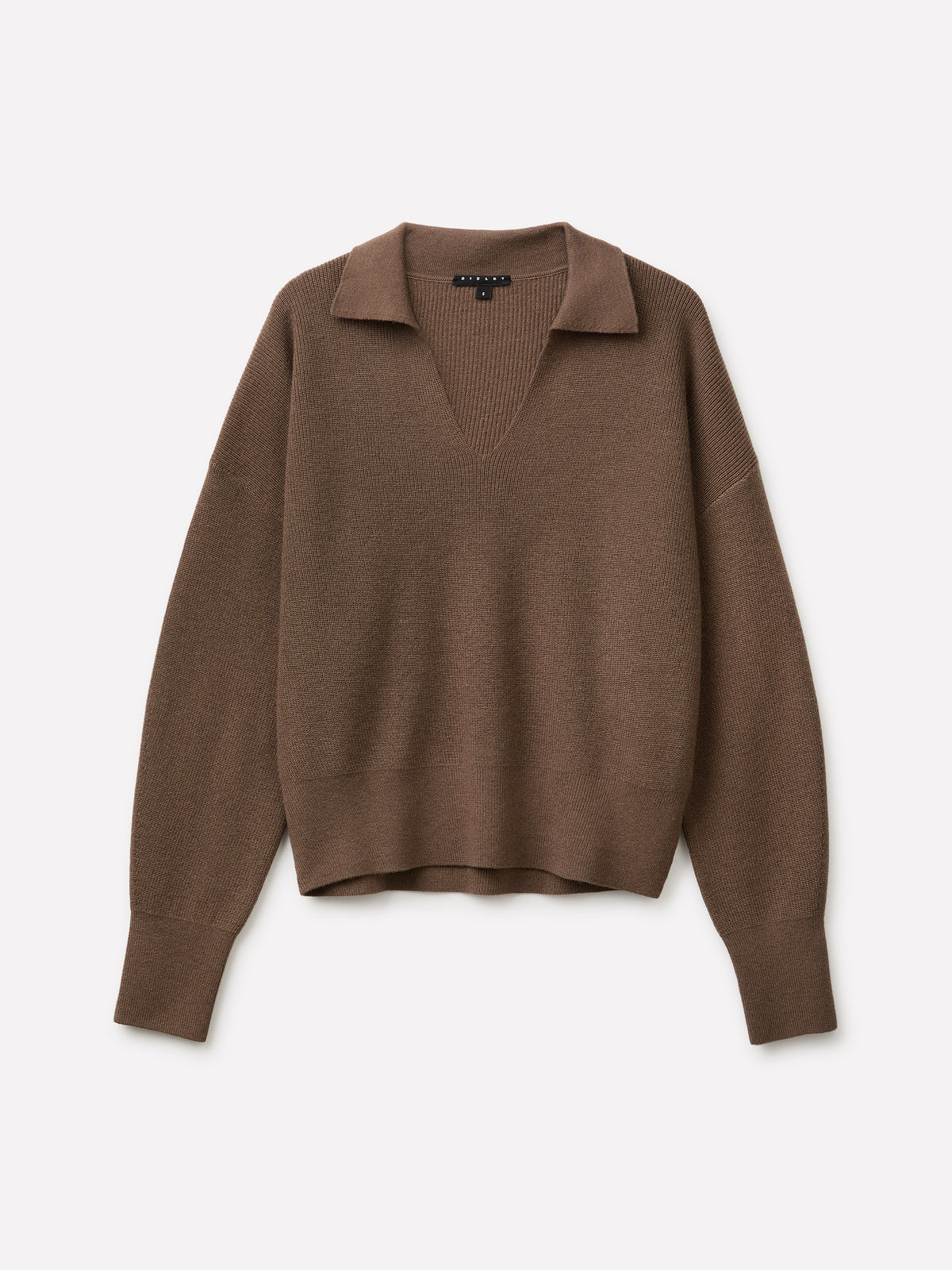 Camisola de gola tipo polo em mistura de lã e caxemira - ucb_image_FS
