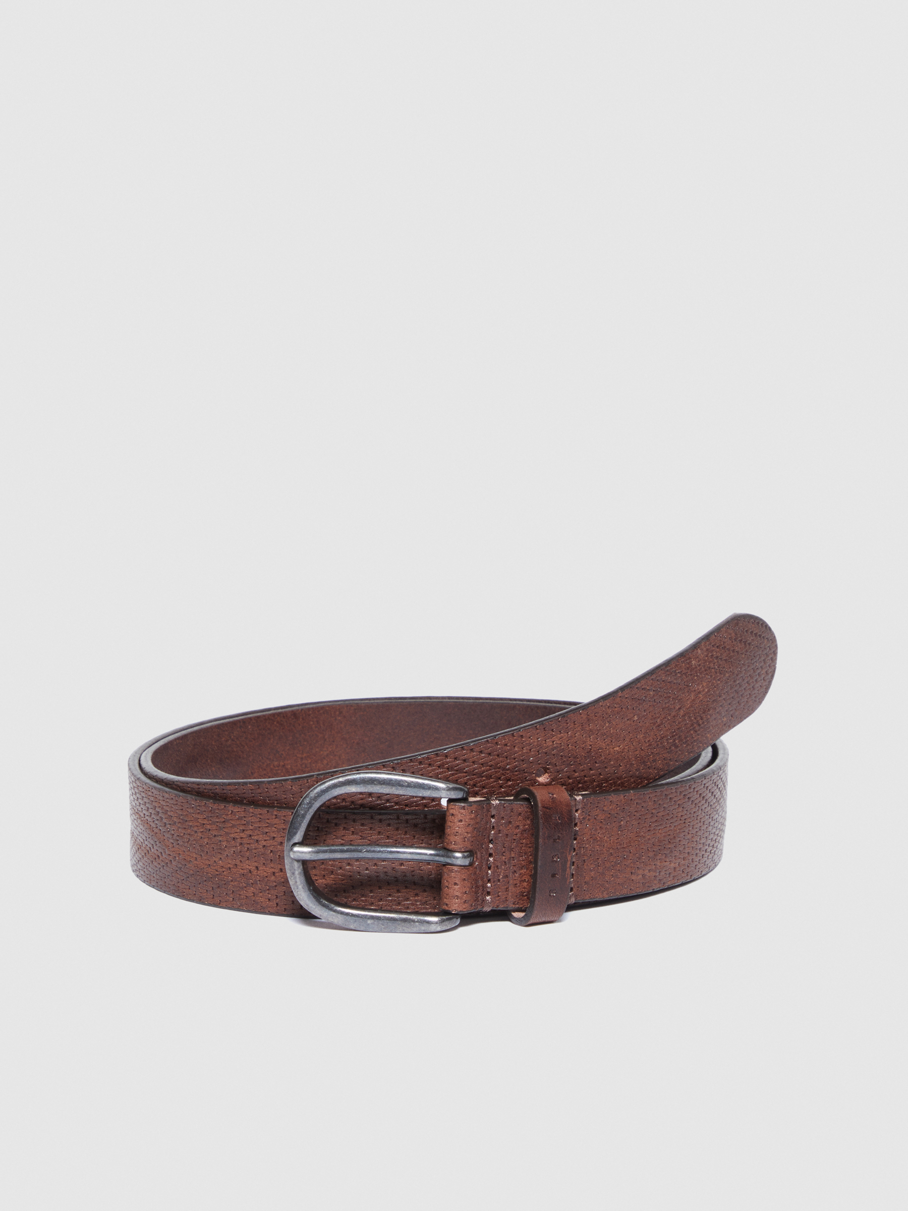 Sisley - Leather Look Belt, Man, Brown, Size: EL