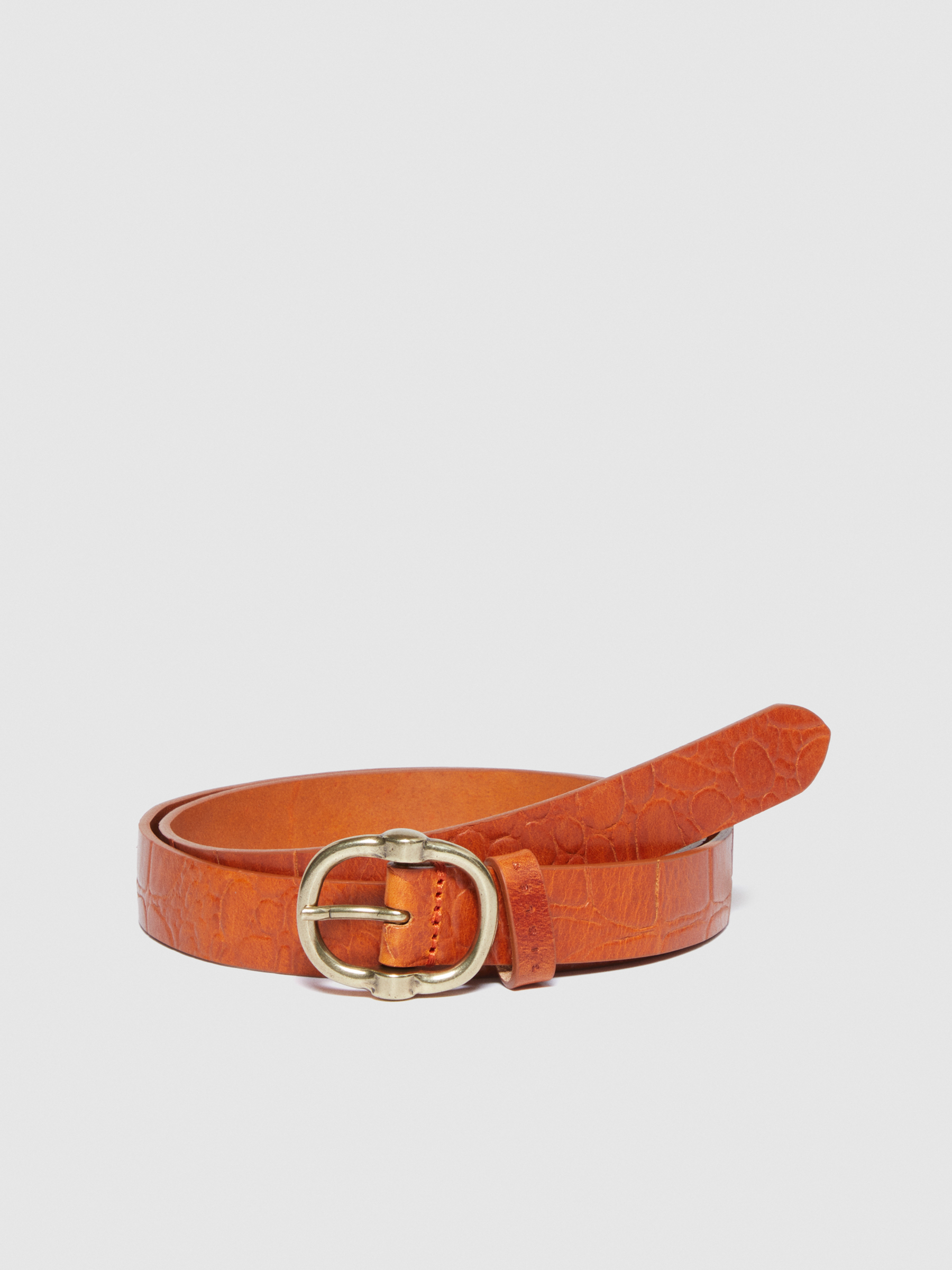 Sisley - Leather Belt, Woman, Burnt, Size: XL