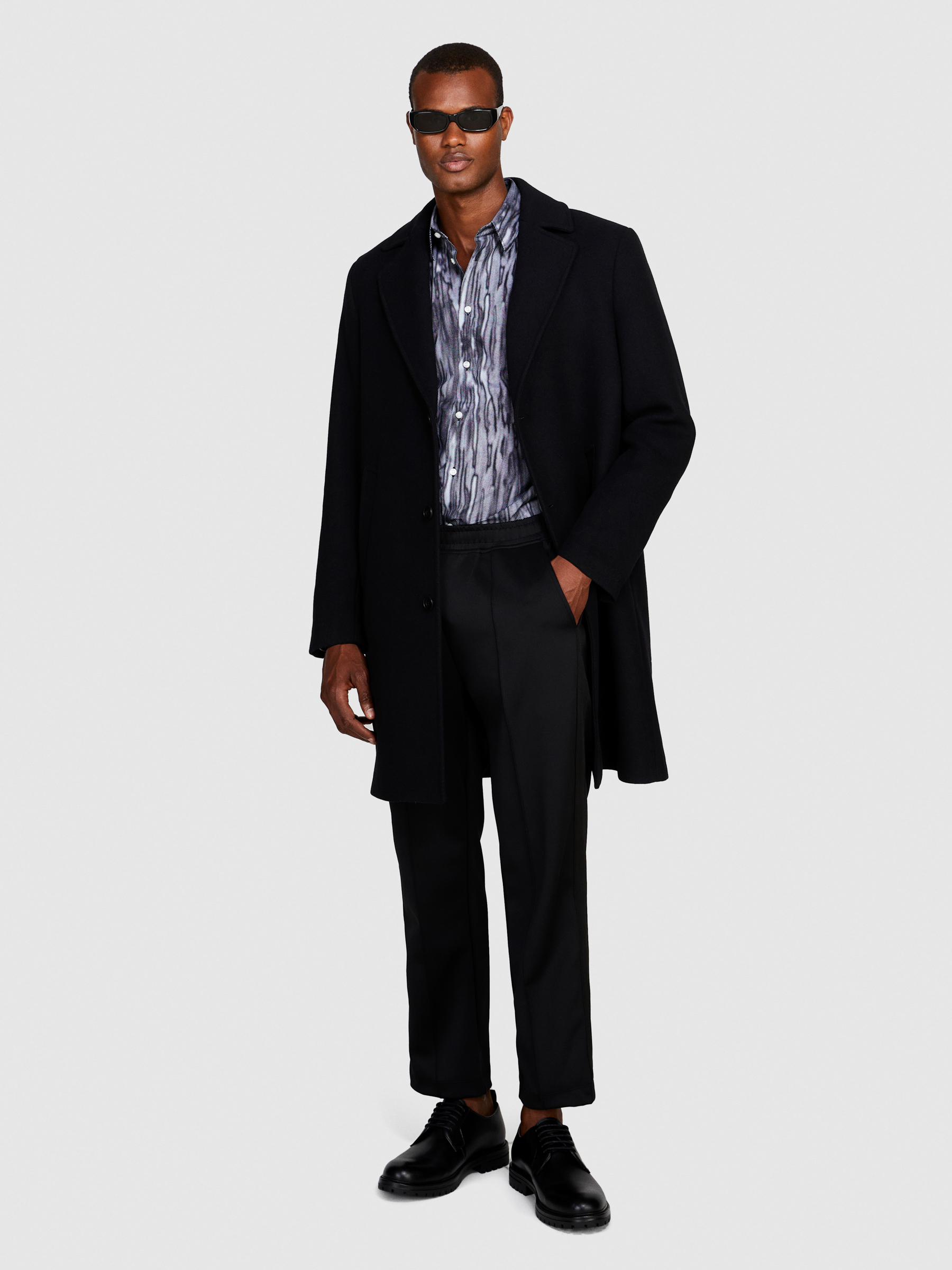 Sisley - Regular Fit Coat, Man, Black, Size: 54