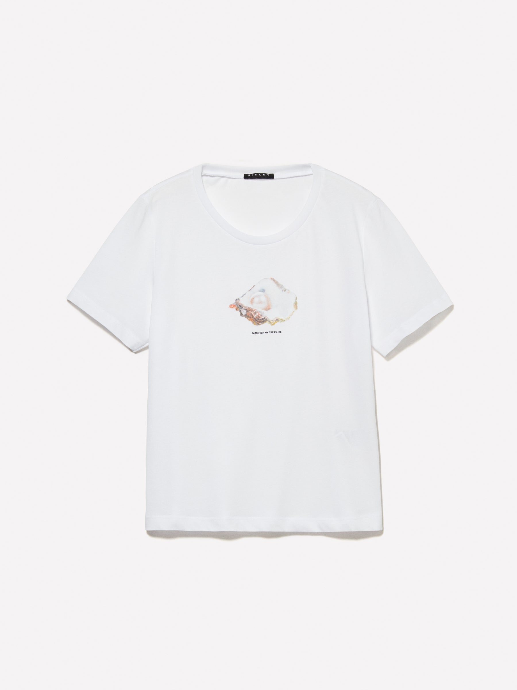 T-shirt branca com estampa de concha - ucb_image_FS