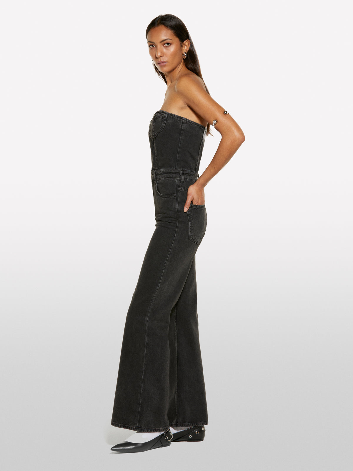 Macacão bustier de jeans preto - ucb_image_F