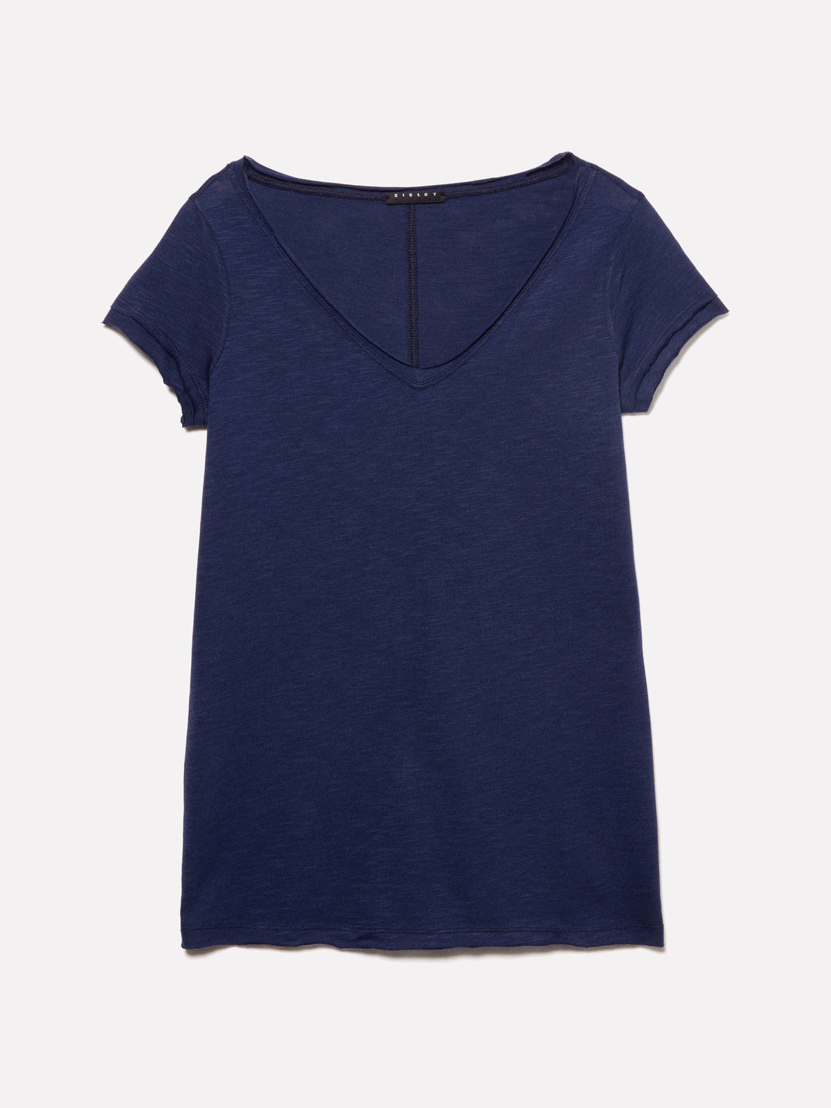 T-shirt decote em V azul-escuro - ucb_image_FS