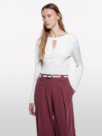 T-shirt branco nata com franzido  - ucb_image_FY