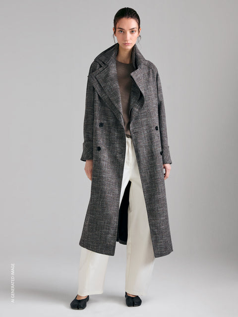 Trench coat relaxed fit com cinto - ucb_image_F