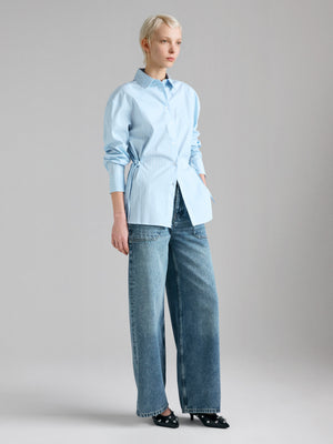 Striped shirt with laces