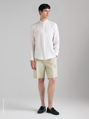 Camicia a righe in puro lino