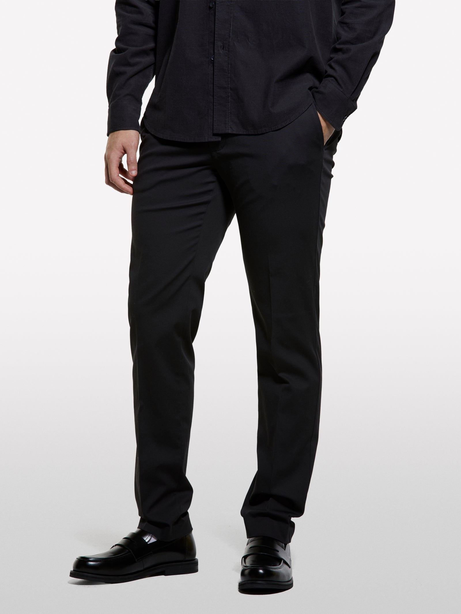 Dark gray slim comfort fit trousers