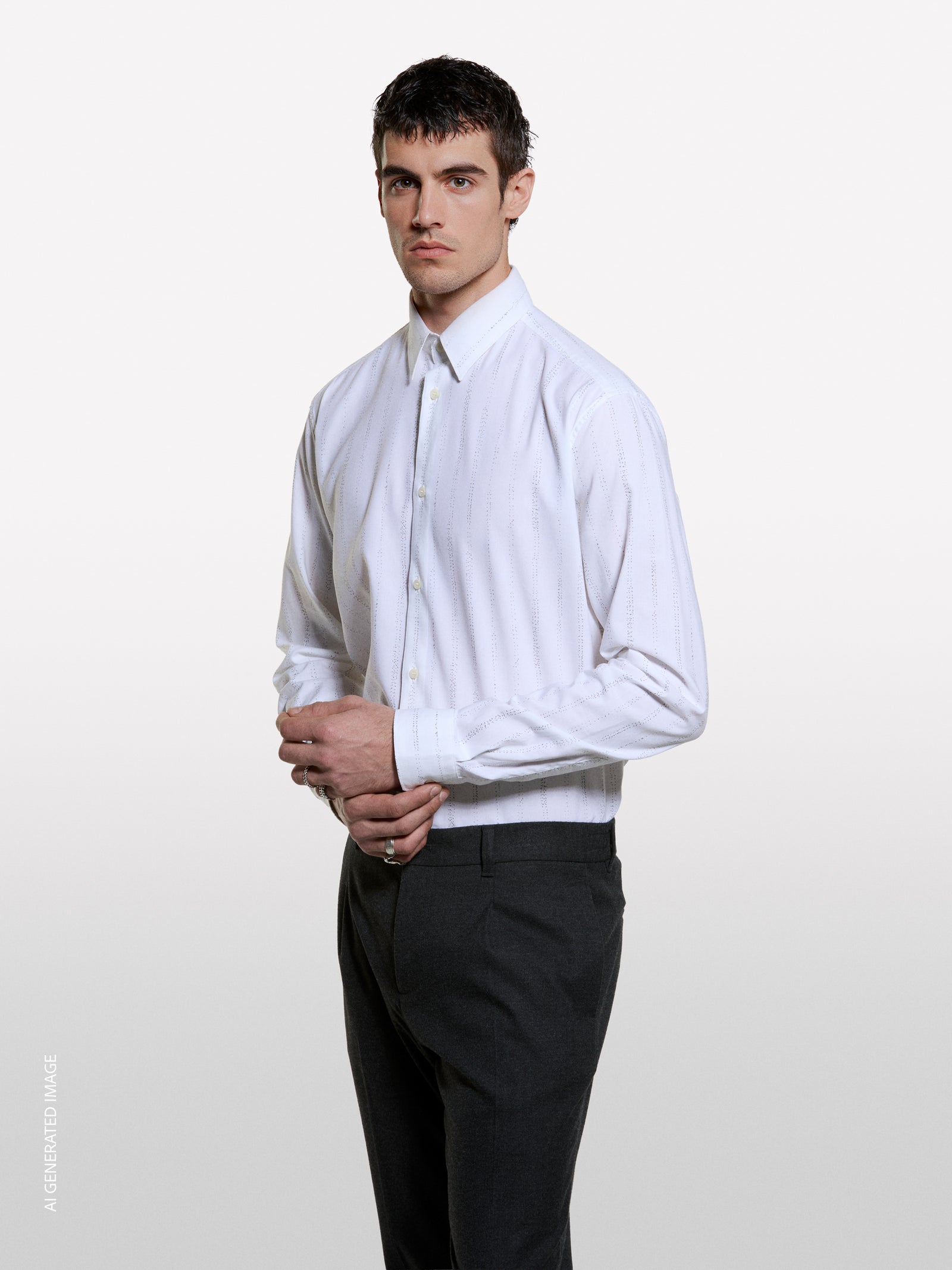 White shirt with micro pattern