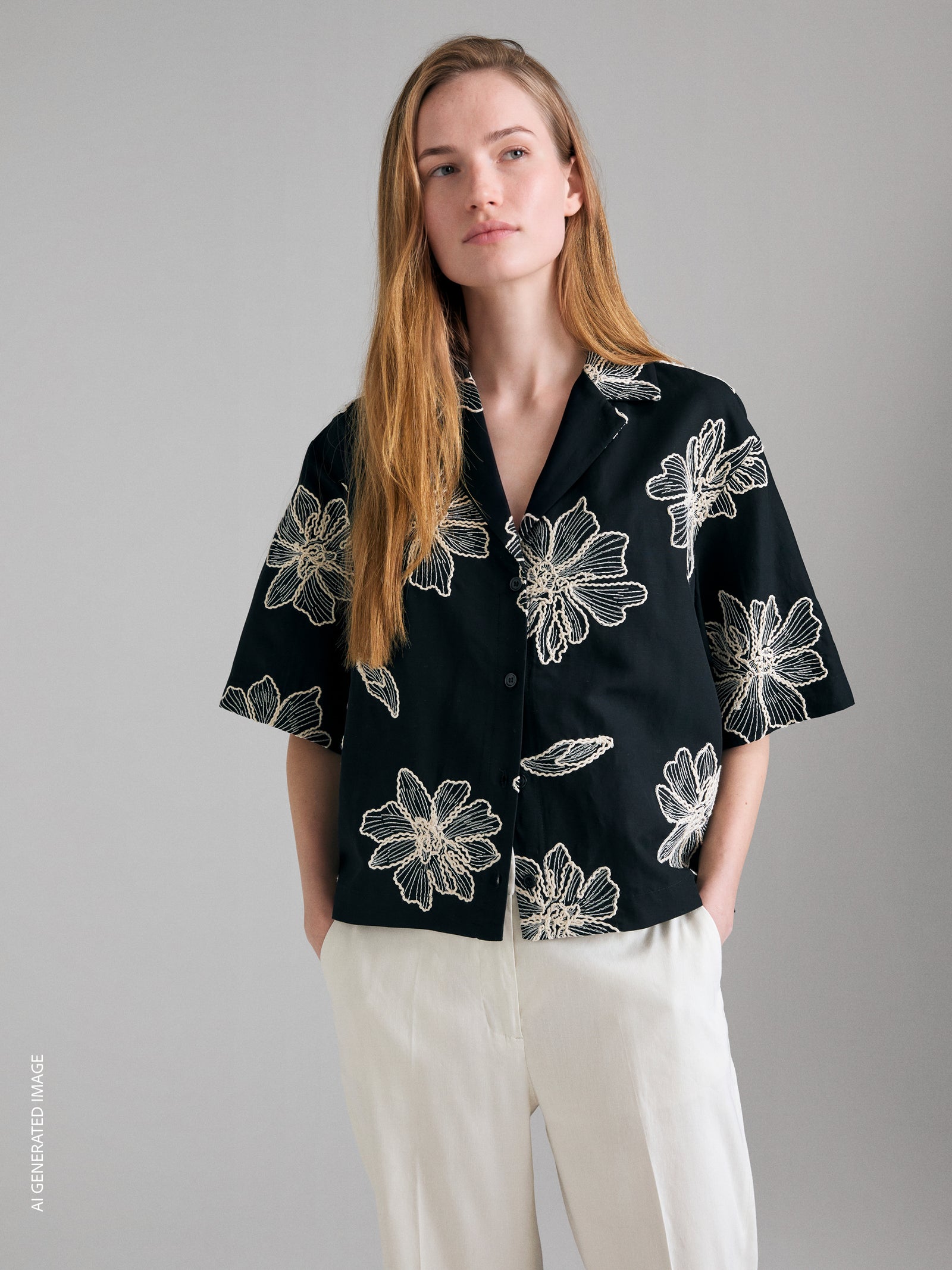 Embroidered boxy fit shirt
