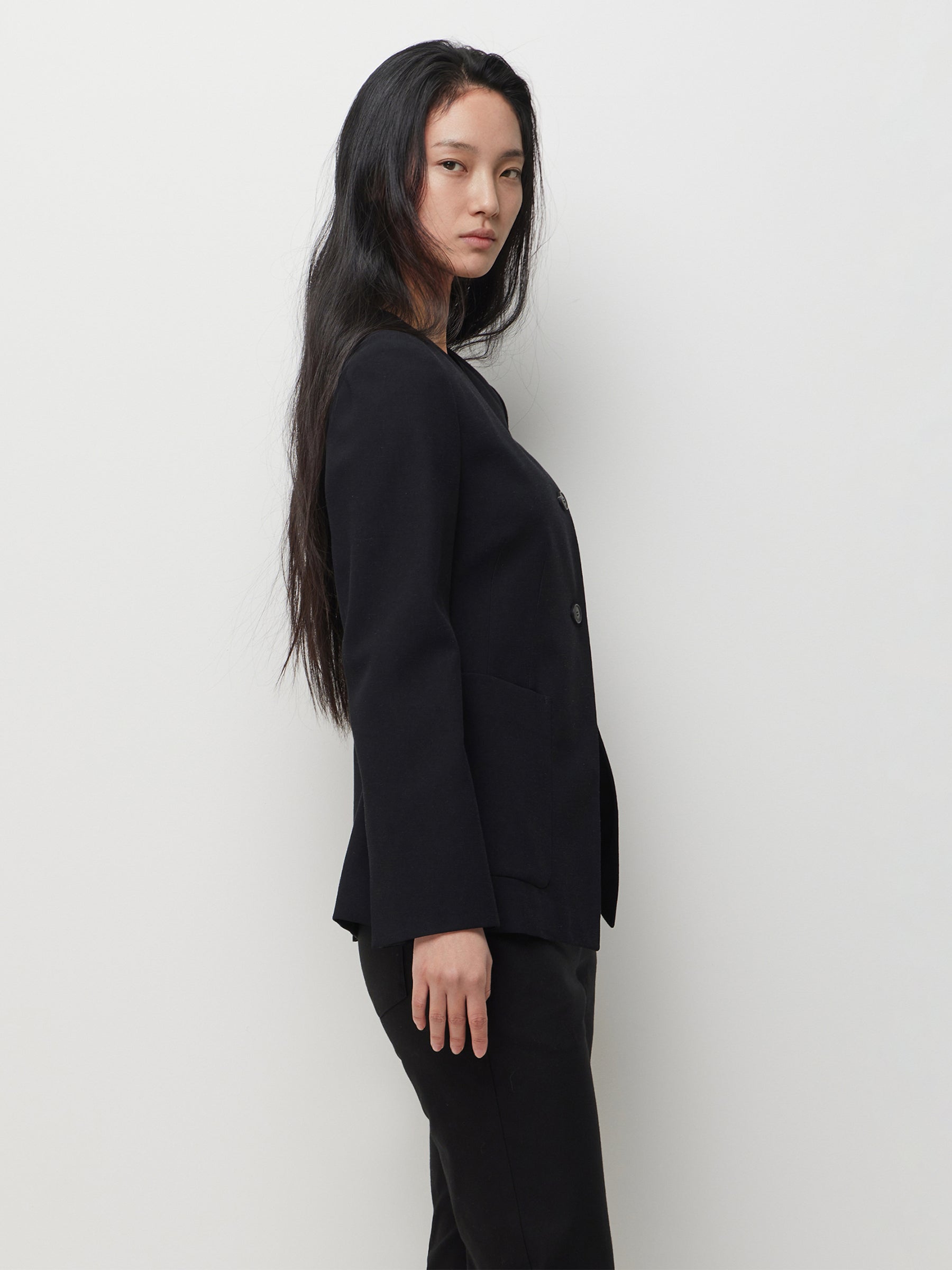 Crew neck blazer