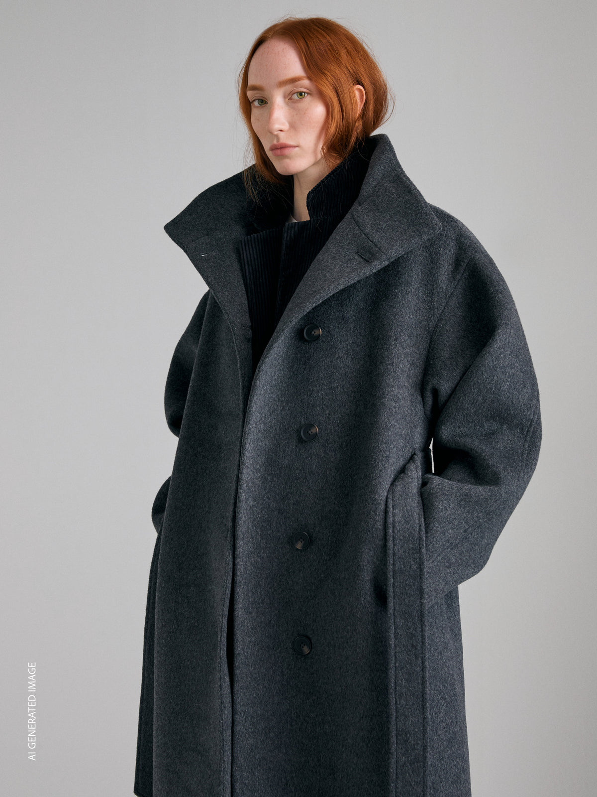 Cappotto relaxed fit con collo alto - ucb_image_FY