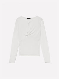 T-shirt branco nata com franzido  - ucb_image_FS