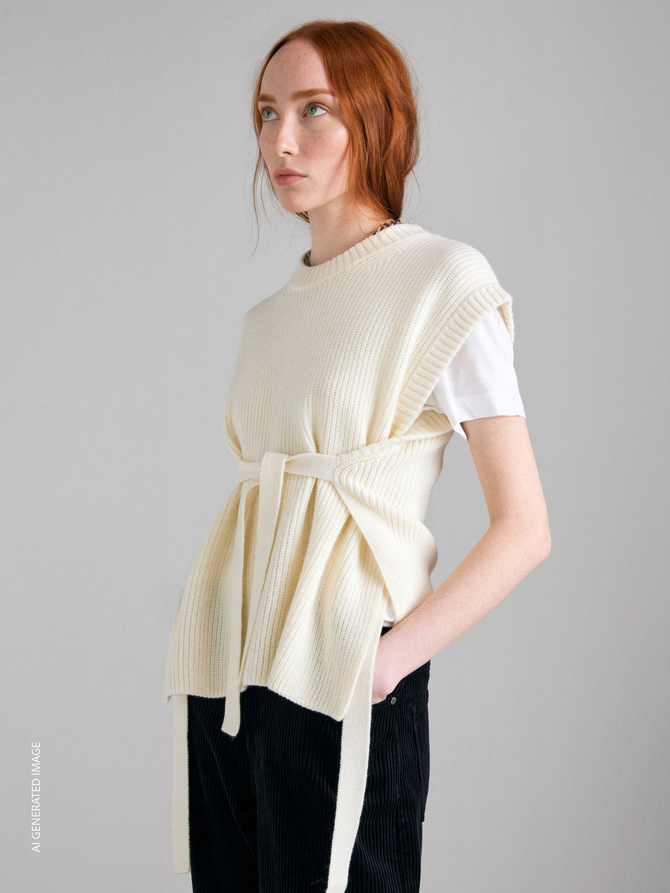 Gilet in maglia con lacci  - ucb_image_FY