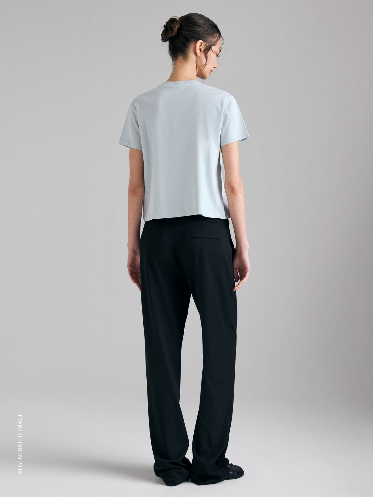 Calças slim fit de cintura subida - ucb_image_B