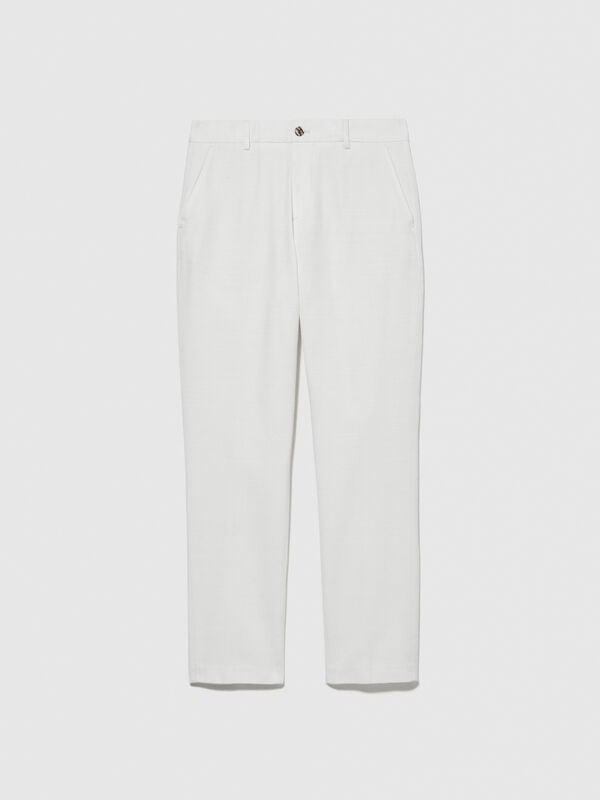 Pantaloni slim comfort fit bianco panna Pantaloni slim comfort fit bianco panna - pantaloni slim da uomo | Sisley