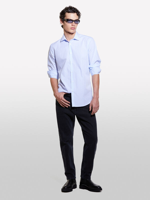 Camicia slim fit azzurra - camicie slim fit da uomo | Sisley