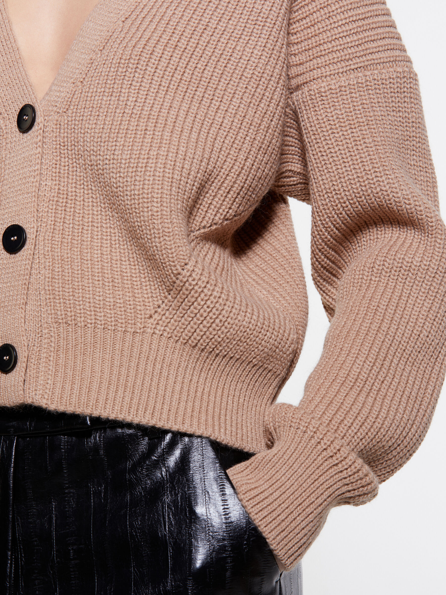 Cardigan cammello over fit Cammello Sisley