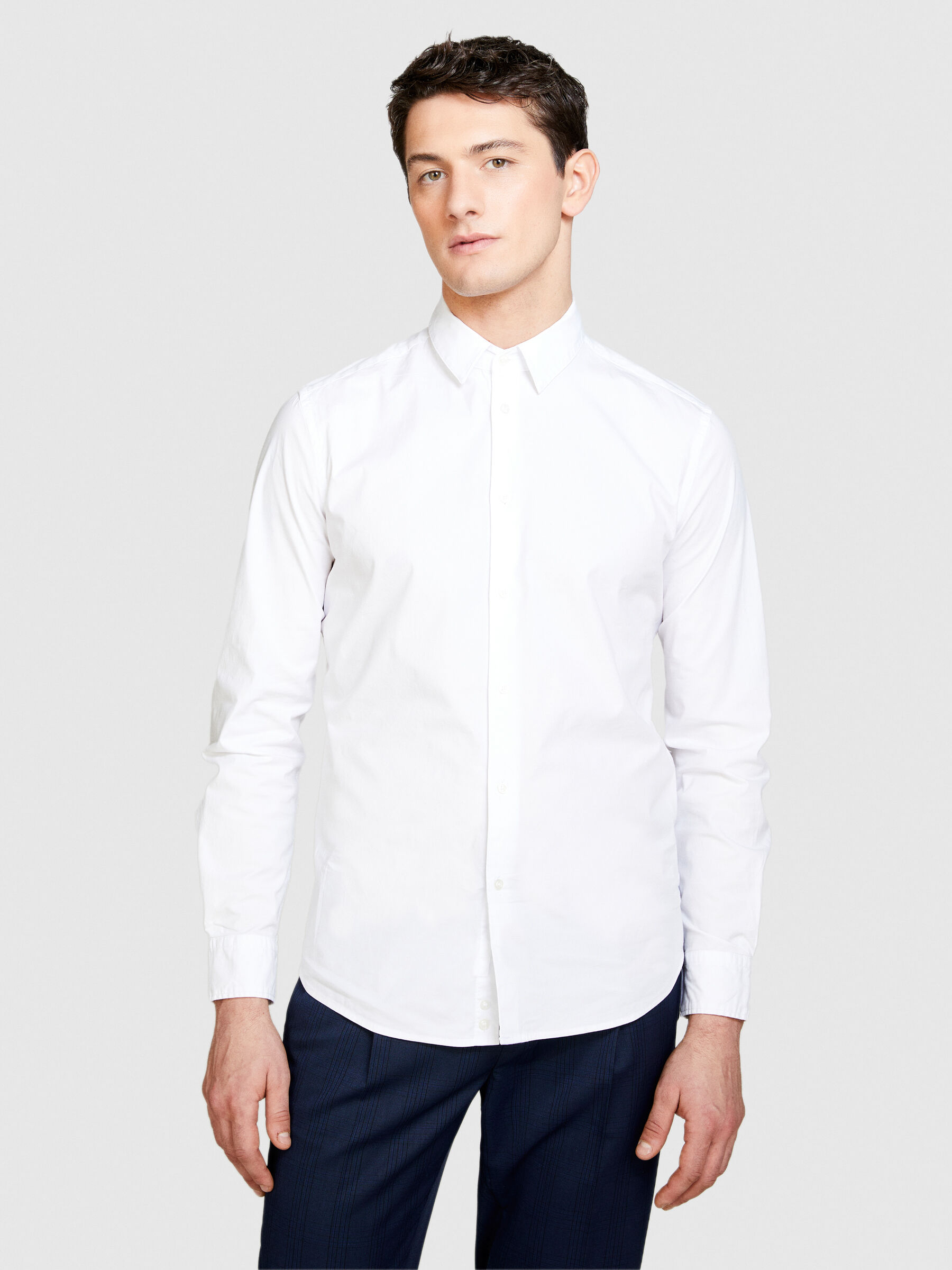 Camicia slim fit Bianco Uomo Sisley