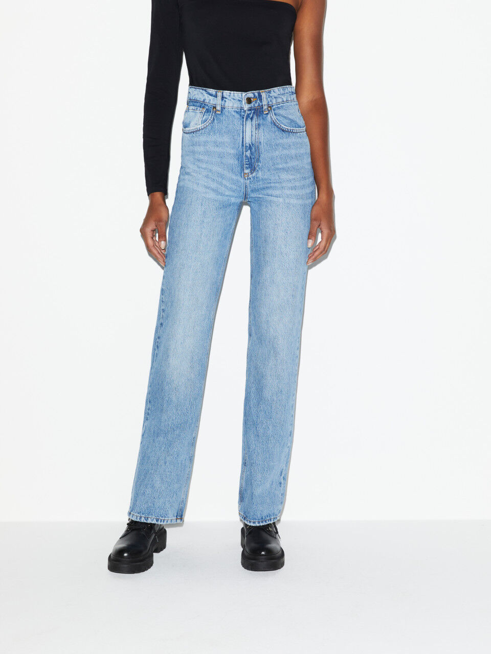 Jeans high waist straight fit