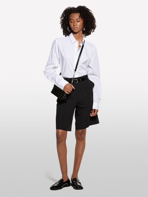 Bermuda neri relaxed fit - pantaloni shorts da donna | Sisley
