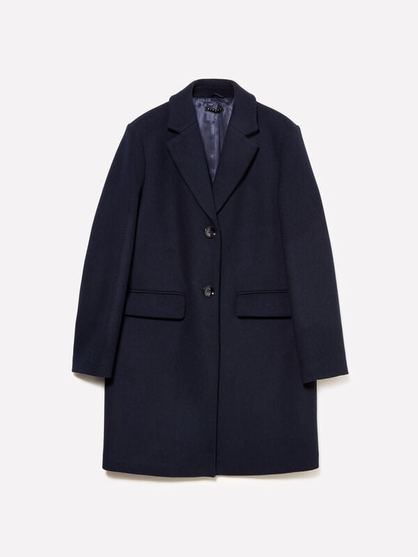 Cappotto midi blu scuro - cappotti da donna | Sisley