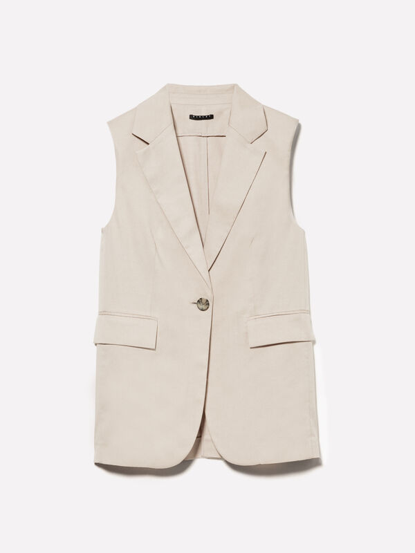 Gilet rosa chiaro monopetto - gilet e smanicati da donna | Sisley