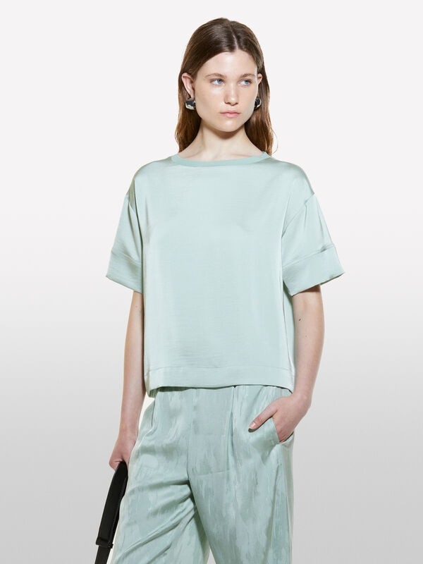 Blusa verde chiaro a maniche corte - bluse da donna | Sisley