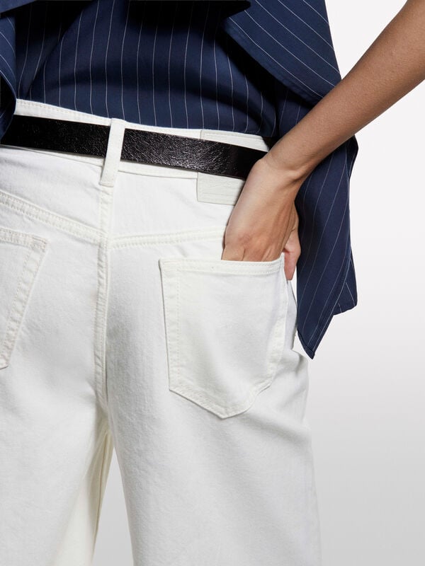 Jeans Style 72 wide fit bianchi - jeans palazzo da donna | Sisley