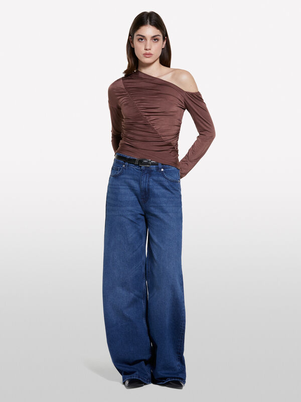Jeans Style 72 wide fit blu - jeans palazzo da donna | Sisley