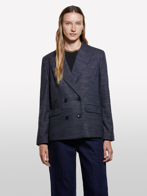 Blazer flanellato blu scuro - blazer da donna | Sisley