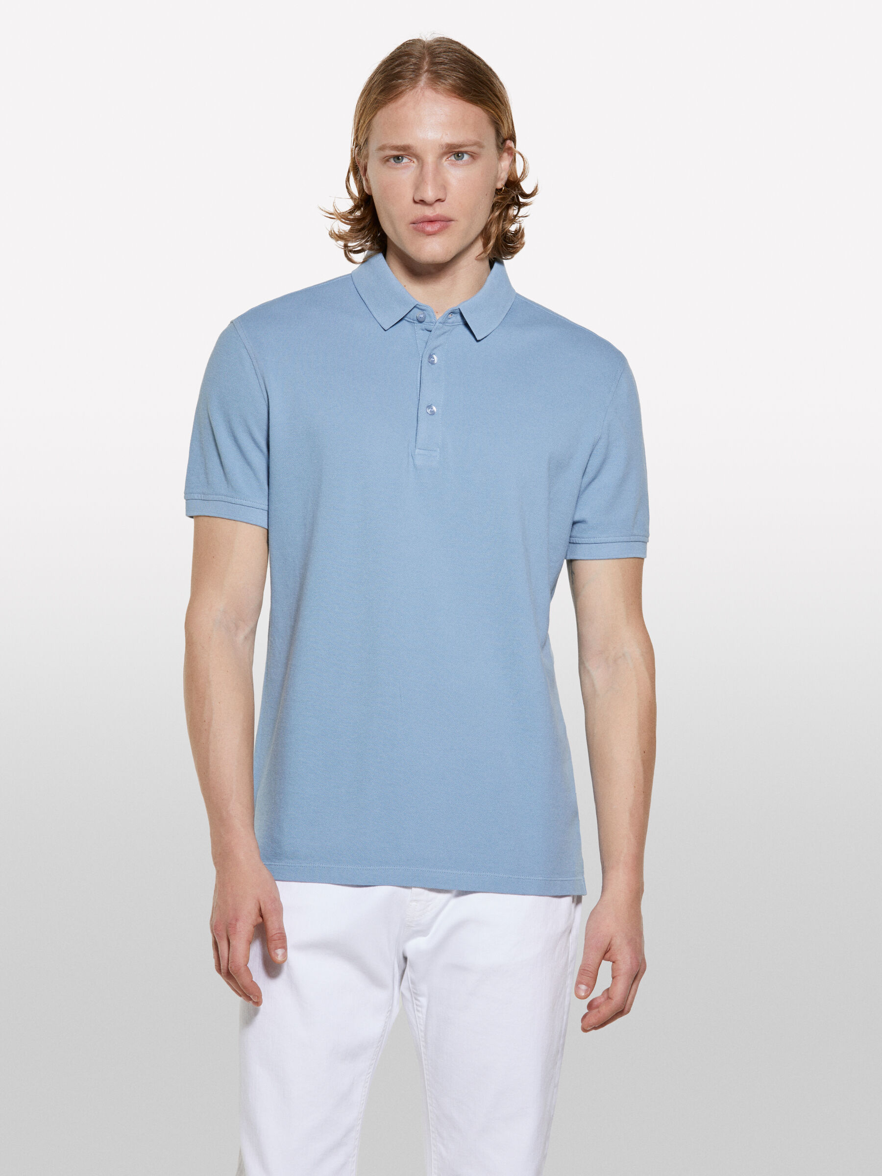 Polo azzurra 100% cotone, Azzurro - Sisley