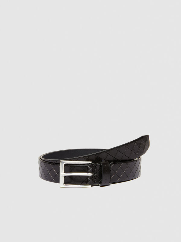 Cintura in pelle con intreccio - cinture da uomo | Sisley