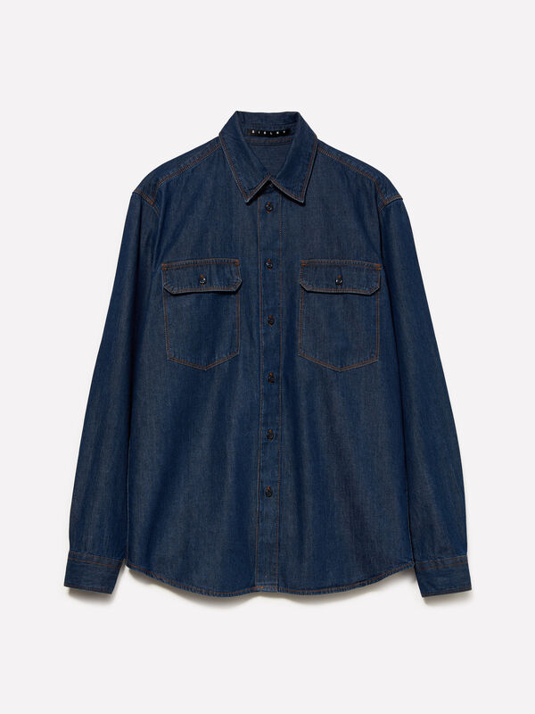 Camicia di jeans blu - camicie regular da uomo | Sisley