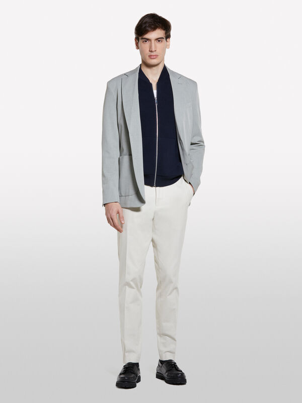 Chino texturizzati bianco panna - pantaloni slim da uomo | Sisley