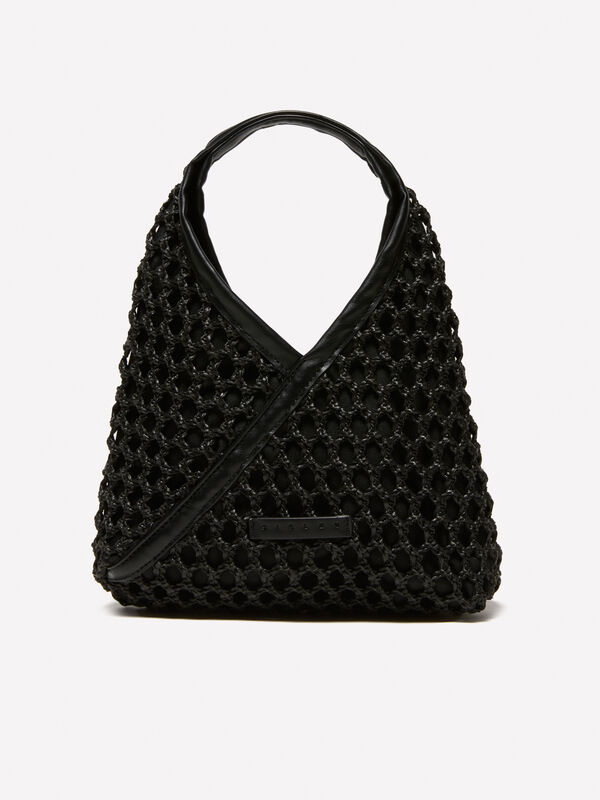 Borsa asimmetrica piccola nera - borse a tracolla e a spalla da donna | Sisley
