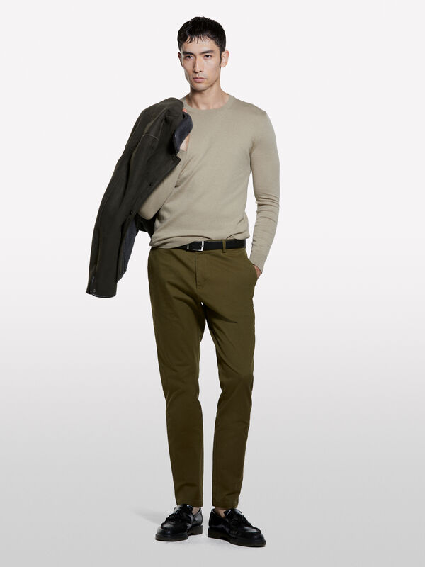 Maglia girocollo cammello - maglie girocollo da uomo | Sisley