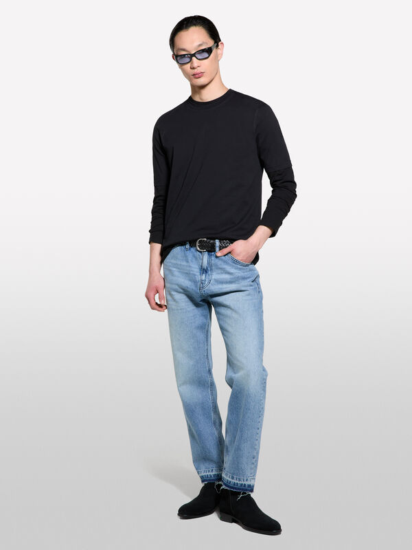 T-shirt a maniche corte regular fit nera - t-shirt a manica corta da uomo | Sisley