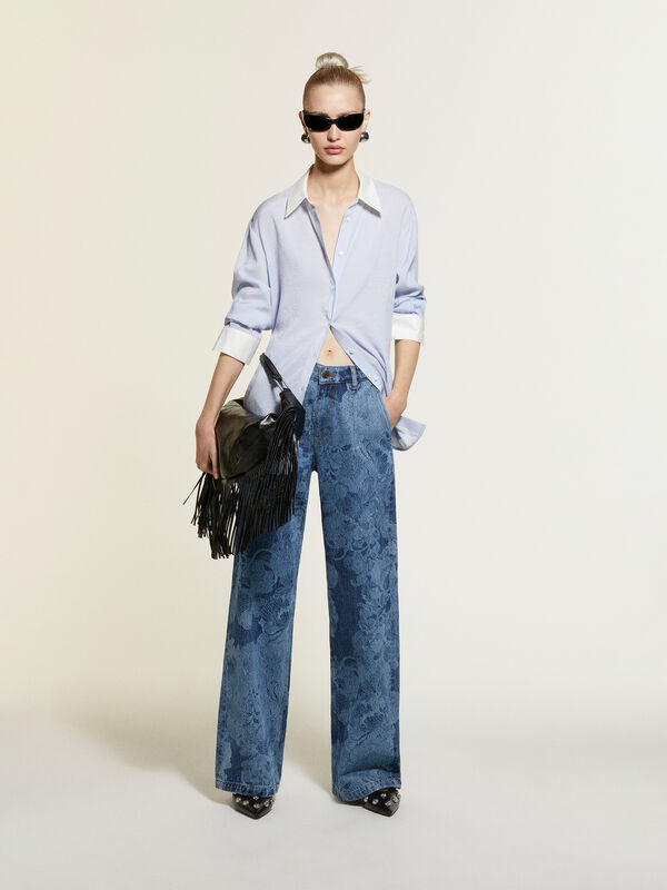 Camicia comfort fit azzurra a righe - camicie da donna | Sisley
